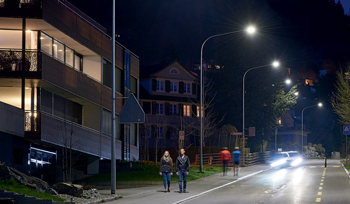 Residential street lighting in the City of Gaiserwald - Automatic street light control and dimming