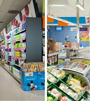 Lampu Philips LED menambah lebih banyak kilau untuk produk di Supermarket Consum, Valencia