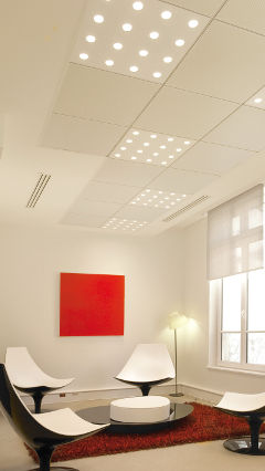 Area istirahat di gedung Generali, Prancis, diterangi oleh Philips 