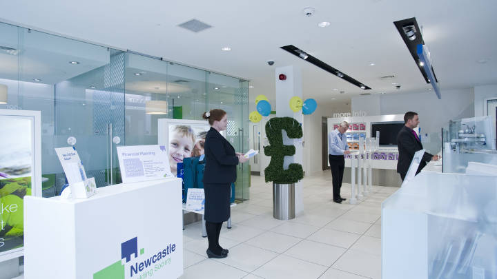 Energy efficient LED lighting at Newcastle building society office by Philips 