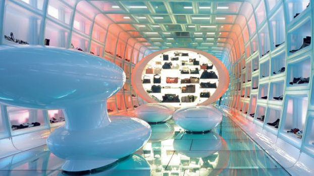 Philips AmbiScene lighting creates a unique customer experience at Shoebaloo shoe shop at Amsterdam, the Netherlands