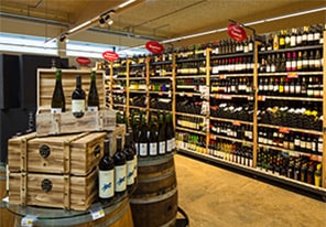 Wine section illuminated by Philips LED lighting 