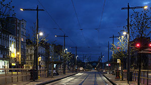 Philips CosmoPolis illuminates effectively a tram stop