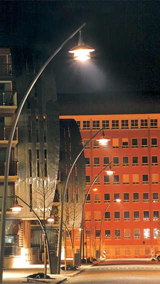 High level of brightness in the street with Philips white light