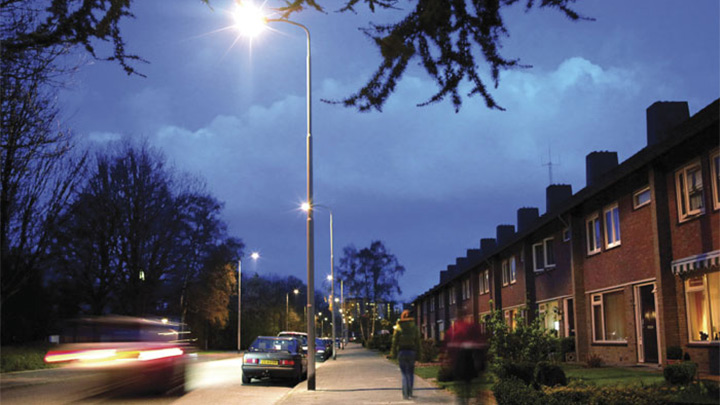 Residential area well-lit with Philips white light