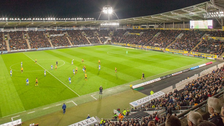 Outdoor sports stadium illuminated with Philips sports lighting