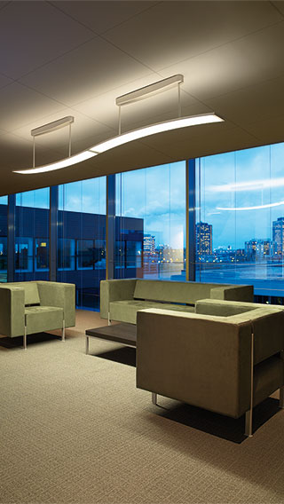 Modern luminaire for dynamic lighting adjust the intensity of light based on the natural light available