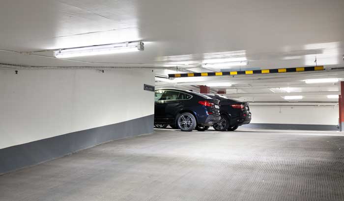 Garasi parkir Klosterhof dengan sistem GreenParking