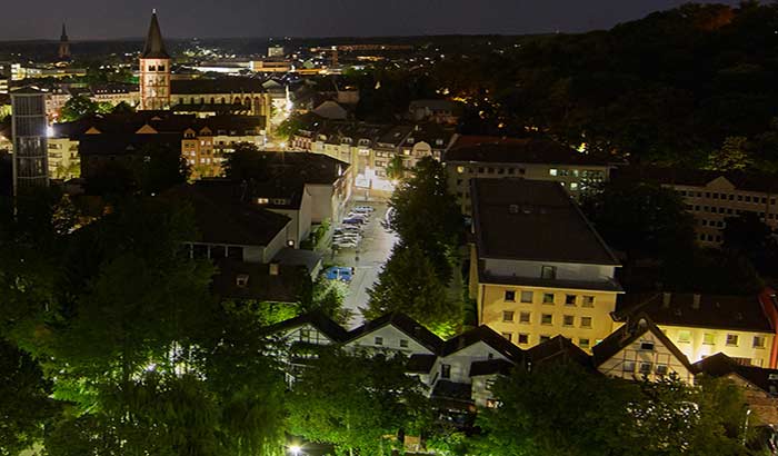 Kota Sieburg, Jerman diterangi dengan jelas di malam hari