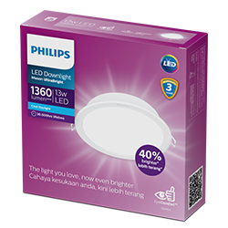 Kemasan lampu LED Philips Downlight Meson UltraBright 13W